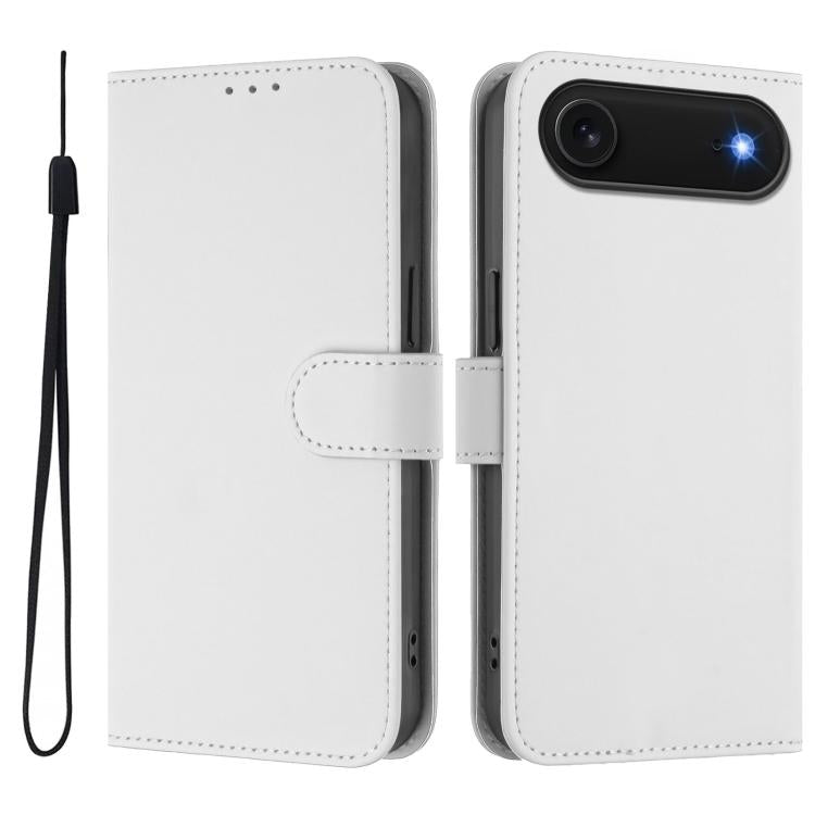 Ốp lưng điện thoại da màu trơn cảm giác da kèm dây đeo, dành cho iPhone Air, iPhone 16 Pro Max
