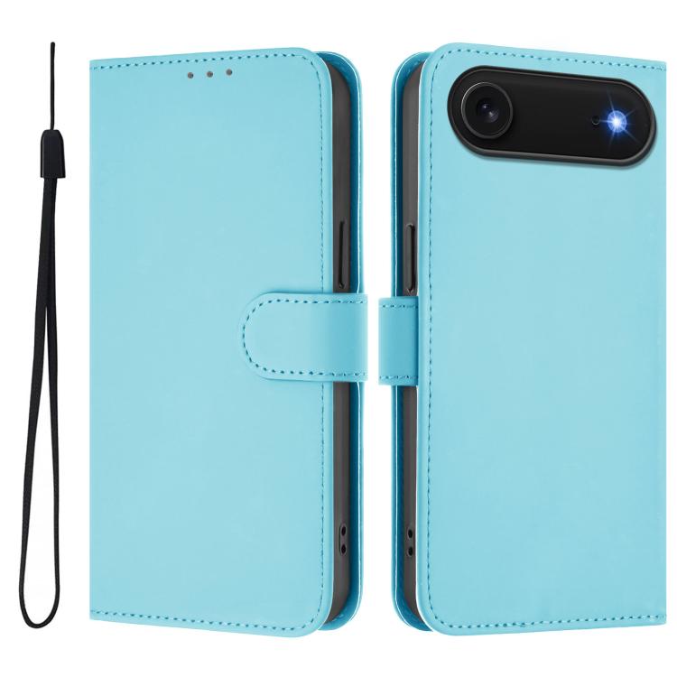 Ốp lưng điện thoại da màu trơn cảm giác da kèm dây đeo, dành cho iPhone Air, iPhone 16 Pro Max