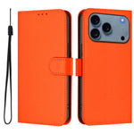 Ốp lưng điện thoại da màu trơn cảm giác da kèm dây đeo, dành cho iPhone 17e / 16e, iPhone 17 Pro Max