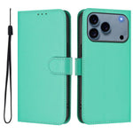 Ốp lưng điện thoại da màu trơn cảm giác da kèm dây đeo, dành cho iPhone 17e / 16e, iPhone 17 Pro Max