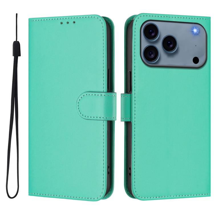 Ốp lưng điện thoại da màu trơn cảm giác da kèm dây đeo, dành cho iPhone 17e / 16e, iPhone 17 Pro Max