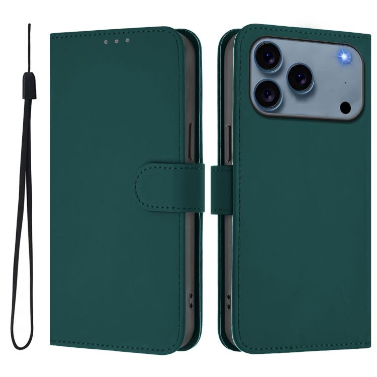 Ốp lưng điện thoại da màu trơn cảm giác da kèm dây đeo, dành cho iPhone 17e / 16e, iPhone 17 Pro Max