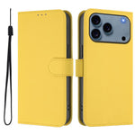 Ốp lưng điện thoại da màu trơn cảm giác da kèm dây đeo, dành cho iPhone 17e / 16e, iPhone 17 Pro Max