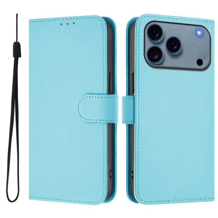 Ốp lưng điện thoại da màu trơn cảm giác da kèm dây đeo, dành cho iPhone 17e / 16e, iPhone 17 Pro Max