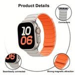 Dây đồng hồ silicone từ tính, dành cho Apple Watch 46mm / 49mm / 45mm / 44mm, dành cho Apple Watch 42mm / 41mm / 40mm / 38mm