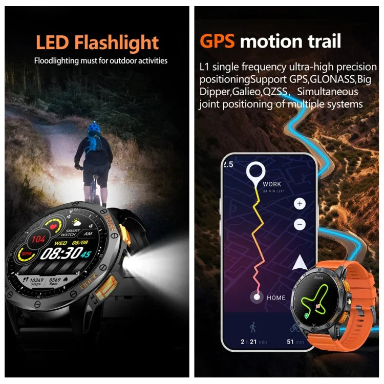 Đồng hồ thông minh thể thao LEMFO K67 màn hình AMOLED 1.43 inch GPS, hỗ trợ gọi Bluetooth / theo dõi sức khỏe