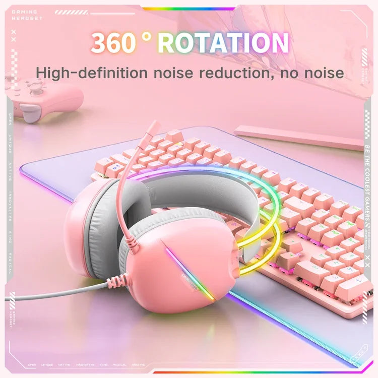 Tai nghe chơi game thể thao điện tử ONIKUMA X33 gắn đầu với đèn RGB, chiều dài cáp: 2m, X33