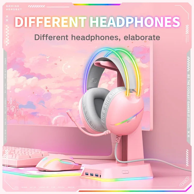 Tai nghe chơi game thể thao điện tử ONIKUMA X33 gắn đầu với đèn RGB, chiều dài cáp: 2m, X33