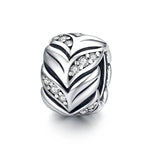 Phụ kiện vòng tay và dây chuyền DIY hạt lúa mì zircon bằng bạc S925, mã SCC1614