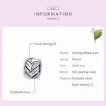 Phụ kiện vòng tay và dây chuyền DIY hạt lúa mì zircon bằng bạc S925, mã SCC1614
