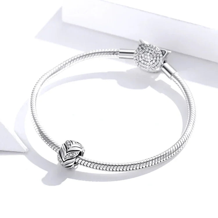 Phụ kiện vòng tay và dây chuyền DIY hạt lúa mì zircon bằng bạc S925, mã SCC1614