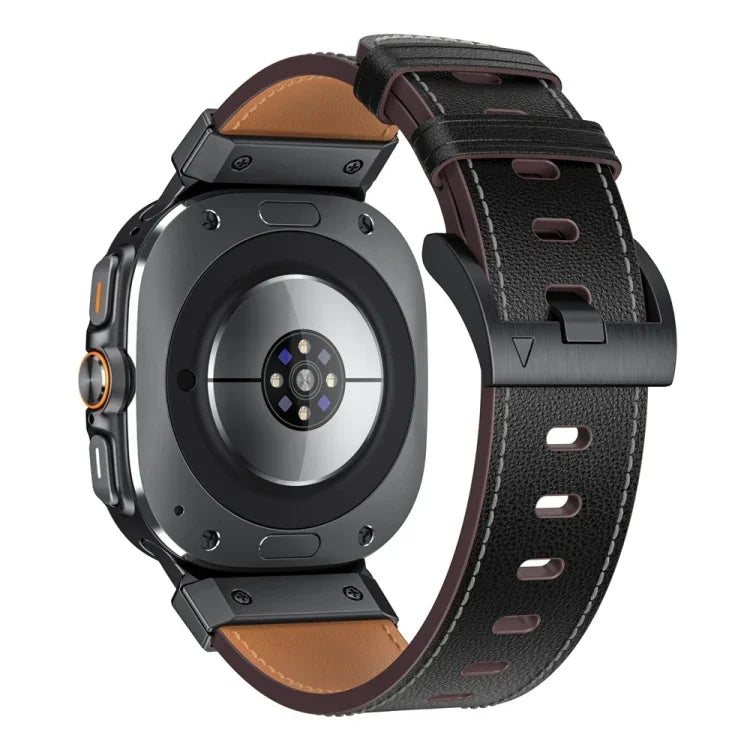 Dây đồng hồ da phong cách Mecha, Dành cho Samsung Galaxy Watch Ultra 47mm / Ultra 2025