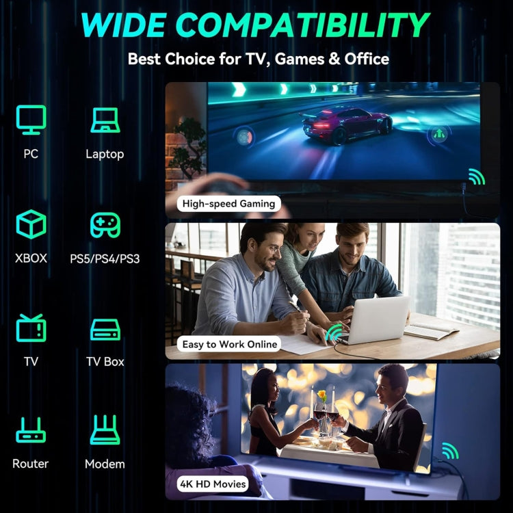 Cáp mạng Gigabit Cat 8 chống nhiễu kép, dài 1m, 2m, 3m, 5m, 8m, 10m, 15m, 20m, 30m
