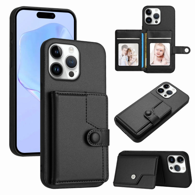 Ốp lưng điện thoại chống trộm RFID dạng túi đựng thẻ có nút bấm, dành cho iPhone 17 Pro Max, iPhone 17 Pro, iPhone 17, iPhone Air, iPhone 16 Pro Max, iPhone 16 Pro, iPhone 16 Plus, iPhone 16