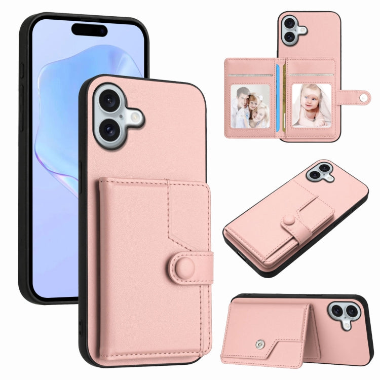 Ốp lưng điện thoại chống trộm RFID dạng túi đựng thẻ có nút bấm, dành cho iPhone 17 Pro Max, iPhone 17 Pro, iPhone 17, iPhone Air, iPhone 16 Pro Max, iPhone 16 Pro, iPhone 16 Plus, iPhone 16