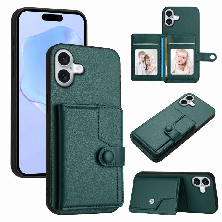 Ốp lưng điện thoại chống trộm RFID dạng túi đựng thẻ có nút bấm, dành cho iPhone 17 Pro Max, iPhone 17 Pro, iPhone 17, iPhone Air, iPhone 16 Pro Max, iPhone 16 Pro, iPhone 16 Plus, iPhone 16