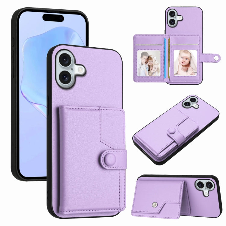Ốp lưng điện thoại chống trộm RFID dạng túi đựng thẻ có nút bấm, dành cho iPhone 17 Pro Max, iPhone 17 Pro, iPhone 17, iPhone Air, iPhone 16 Pro Max, iPhone 16 Pro, iPhone 16 Plus, iPhone 16
