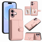 Ốp lưng điện thoại chống trộm RFID dạng túi đựng thẻ có nút bấm, dành cho iPhone 17 Pro Max, iPhone 17 Pro, iPhone 17, iPhone Air, iPhone 16 Pro Max, iPhone 16 Pro, iPhone 16 Plus, iPhone 16
