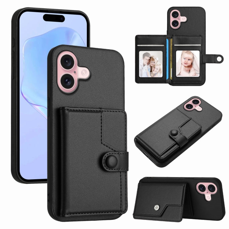 Ốp lưng điện thoại chống trộm RFID dạng túi đựng thẻ có nút bấm, dành cho iPhone 17 Pro Max, iPhone 17 Pro, iPhone 17, iPhone Air, iPhone 16 Pro Max, iPhone 16 Pro, iPhone 16 Plus, iPhone 16