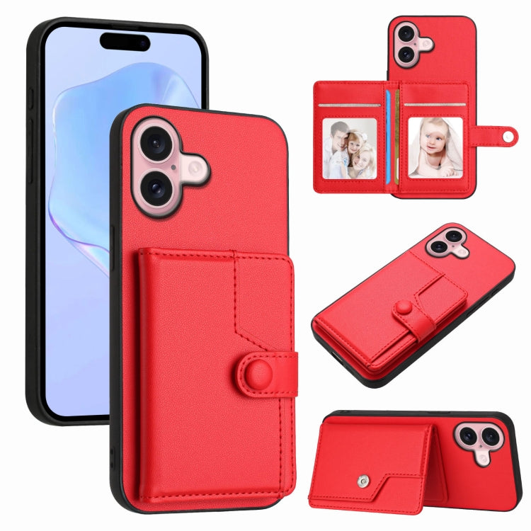 Ốp lưng điện thoại chống trộm RFID dạng túi đựng thẻ có nút bấm, dành cho iPhone 17 Pro Max, iPhone 17 Pro, iPhone 17, iPhone Air, iPhone 16 Pro Max, iPhone 16 Pro, iPhone 16 Plus, iPhone 16