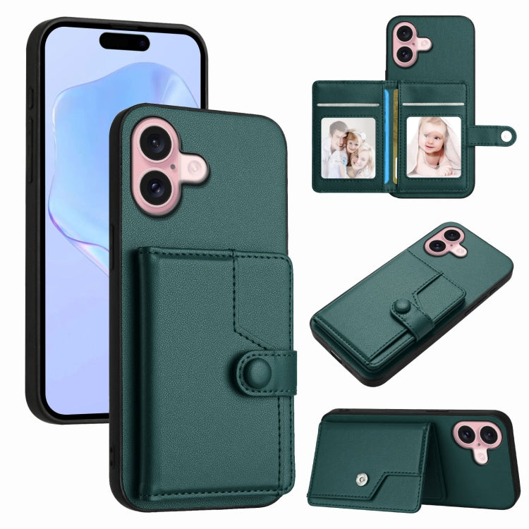 Ốp lưng điện thoại chống trộm RFID dạng túi đựng thẻ có nút bấm, dành cho iPhone 17 Pro Max, iPhone 17 Pro, iPhone 17, iPhone Air, iPhone 16 Pro Max, iPhone 16 Pro, iPhone 16 Plus, iPhone 16