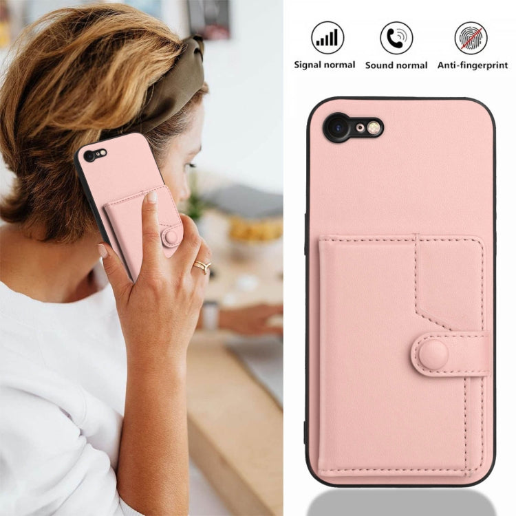 Ốp lưng điện thoại chống trộm RFID dạng túi đựng thẻ có nút bấm, dành cho iPhone SE 2022 / 2020, iPhone 13 Pro Max, iPhone 13 Pro, iPhone 13, iPhone 13 mini, iPhone 12, iPhone 12 Pro Max, iPhone 12 Pro