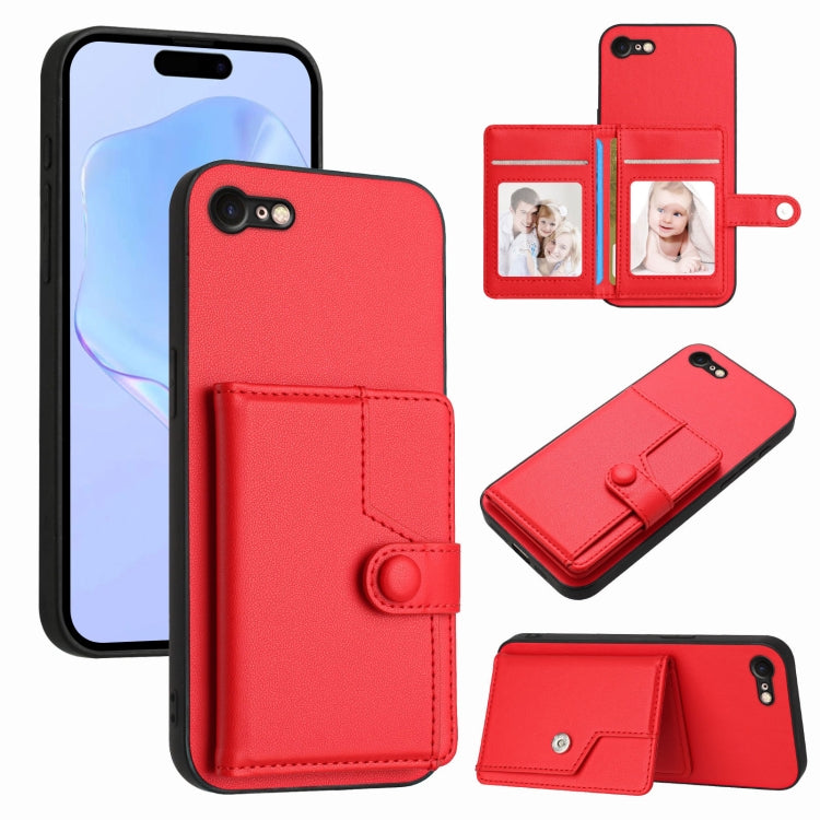 Ốp lưng điện thoại chống trộm RFID dạng túi đựng thẻ có nút bấm, dành cho iPhone SE 2022 / 2020, iPhone 13 Pro Max, iPhone 13 Pro, iPhone 13, iPhone 13 mini, iPhone 12, iPhone 12 Pro Max, iPhone 12 Pro