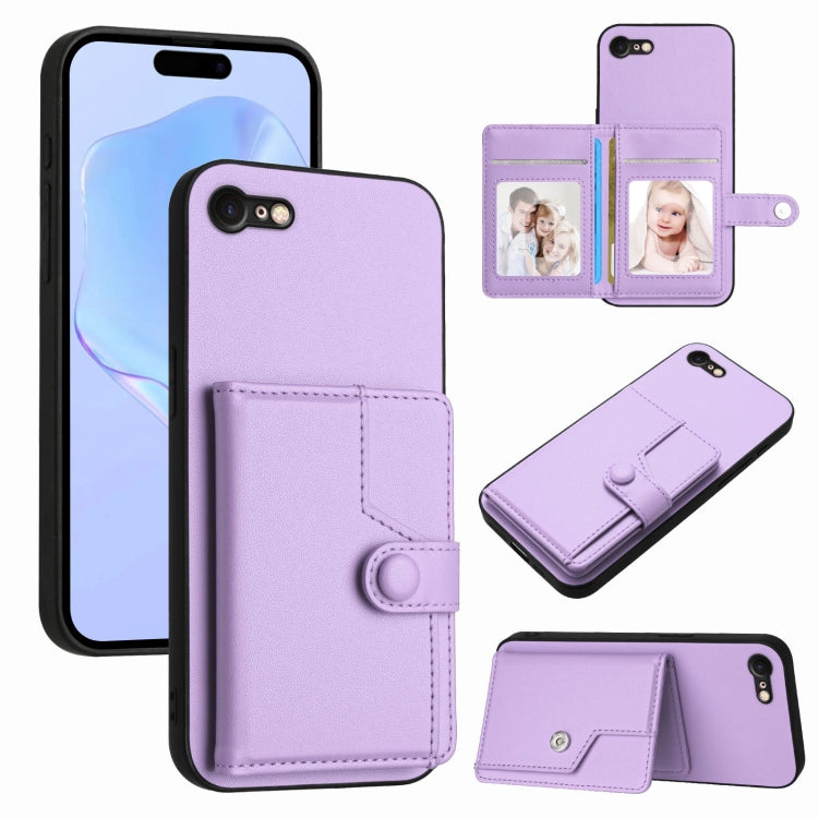 Ốp lưng điện thoại chống trộm RFID dạng túi đựng thẻ có nút bấm, dành cho iPhone SE 2022 / 2020, iPhone 13 Pro Max, iPhone 13 Pro, iPhone 13, iPhone 13 mini, iPhone 12, iPhone 12 Pro Max, iPhone 12 Pro