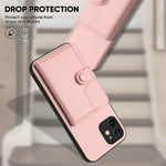 Ốp lưng điện thoại chống trộm RFID dạng túi đựng thẻ có nút bấm, dành cho iPhone 12 mini, iPhone 11 Pro Max, iPhone 11, iPhone 11 Pro, iPhone XS / X, iPhone XR, iPhone XS Max, iPhone 8 Plus / 7 Plus