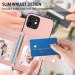 Ốp lưng điện thoại chống trộm RFID dạng túi đựng thẻ có nút bấm, dành cho iPhone 12 mini, iPhone 11 Pro Max, iPhone 11, iPhone 11 Pro, iPhone XS / X, iPhone XR, iPhone XS Max, iPhone 8 Plus / 7 Plus