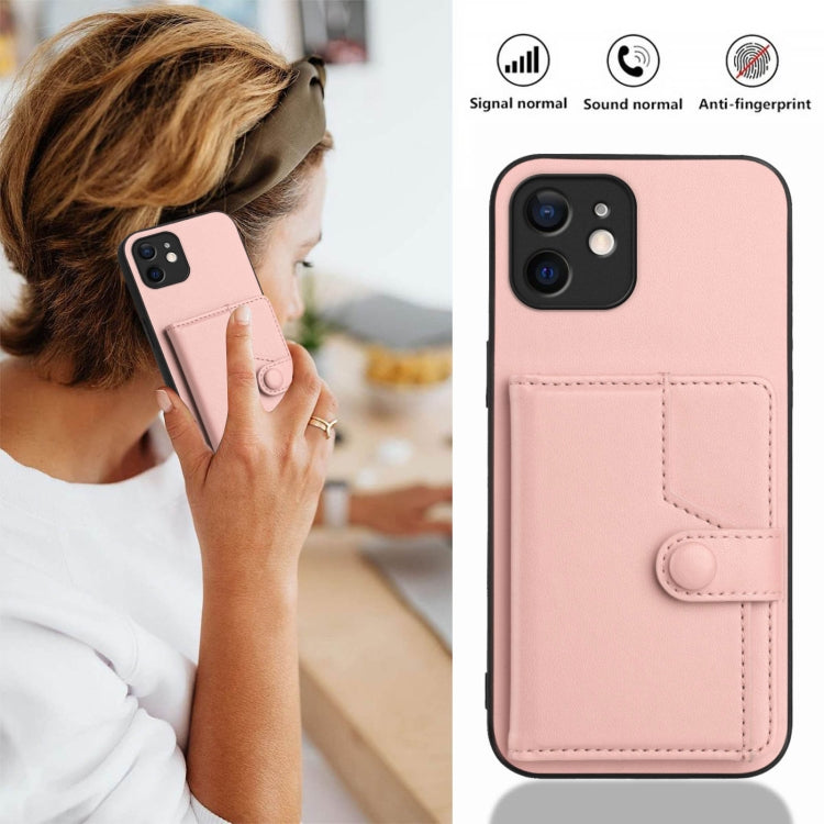 Ốp lưng điện thoại chống trộm RFID dạng túi đựng thẻ có nút bấm, dành cho iPhone 12 mini, iPhone 11 Pro Max, iPhone 11, iPhone 11 Pro, iPhone XS / X, iPhone XR, iPhone XS Max, iPhone 8 Plus / 7 Plus