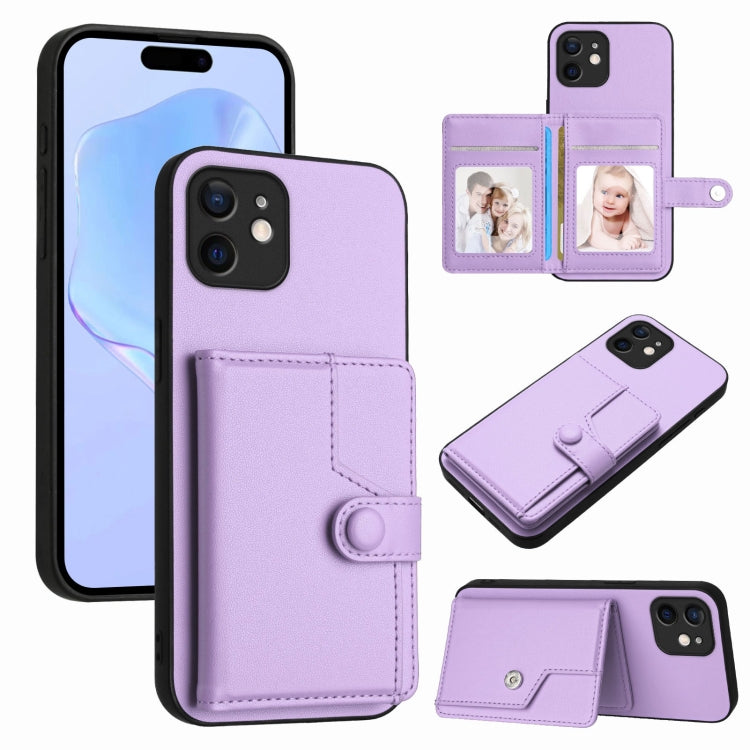 Ốp lưng điện thoại chống trộm RFID dạng túi đựng thẻ có nút bấm, dành cho iPhone 12 mini, iPhone 11 Pro Max, iPhone 11, iPhone 11 Pro, iPhone XS / X, iPhone XR, iPhone XS Max, iPhone 8 Plus / 7 Plus