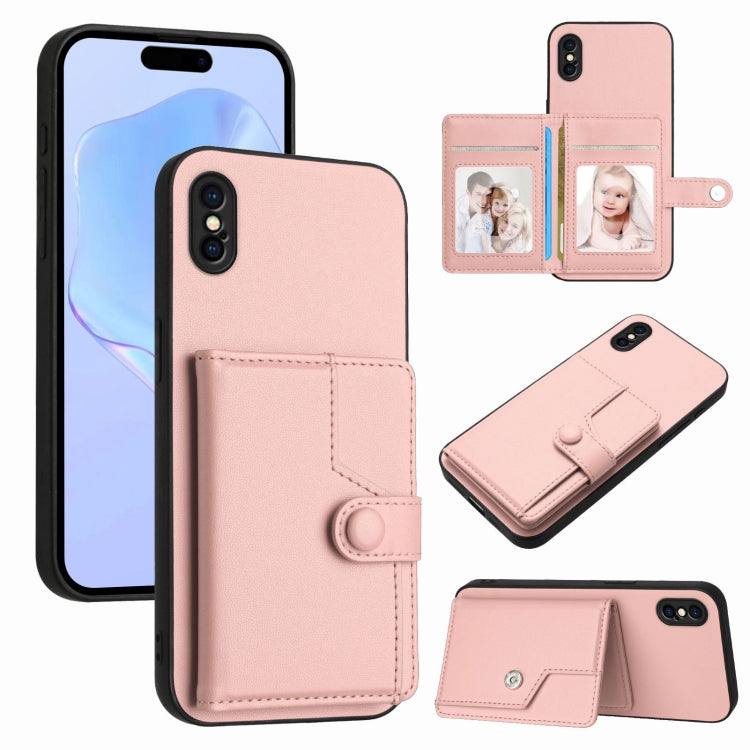 Ốp lưng điện thoại chống trộm RFID dạng túi đựng thẻ có nút bấm, dành cho iPhone 12 mini, iPhone 11 Pro Max, iPhone 11, iPhone 11 Pro, iPhone XS / X, iPhone XR, iPhone XS Max, iPhone 8 Plus / 7 Plus