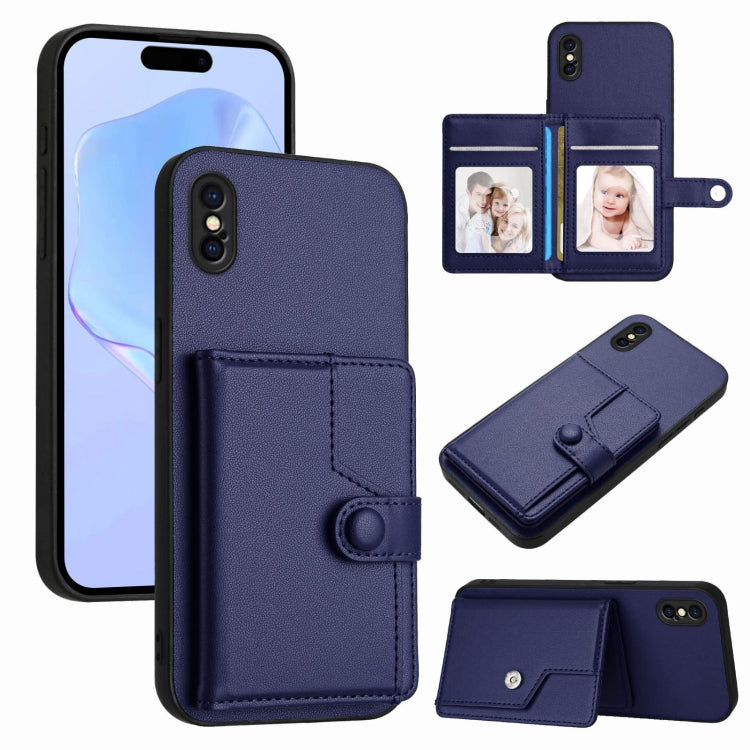 Ốp lưng điện thoại chống trộm RFID dạng túi đựng thẻ có nút bấm, dành cho iPhone 12 mini, iPhone 11 Pro Max, iPhone 11, iPhone 11 Pro, iPhone XS / X, iPhone XR, iPhone XS Max, iPhone 8 Plus / 7 Plus