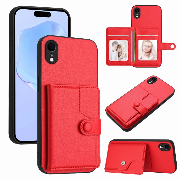 Ốp lưng điện thoại chống trộm RFID dạng túi đựng thẻ có nút bấm, dành cho iPhone 12 mini, iPhone 11 Pro Max, iPhone 11, iPhone 11 Pro, iPhone XS / X, iPhone XR, iPhone XS Max, iPhone 8 Plus / 7 Plus