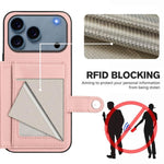 Ốp lưng điện thoại chống trộm RFID dạng túi đựng thẻ có nút bấm, dành cho iPhone 17 Pro Max, iPhone 17 Pro, iPhone 17, iPhone Air, iPhone 16 Pro Max, iPhone 16 Pro, iPhone 16 Plus, iPhone 16