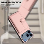 Ốp lưng điện thoại chống trộm RFID dạng túi đựng thẻ có nút bấm, dành cho iPhone 17 Pro Max, iPhone 17 Pro, iPhone 17, iPhone Air, iPhone 16 Pro Max, iPhone 16 Pro, iPhone 16 Plus, iPhone 16