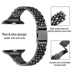 Dây đồng hồ kim loại khóa đạn bảy hạt mảnh, dành cho Apple Watch 46mm / 49mm / 45mm / 44mm, dành cho Apple Watch 42mm / 41mm / 40mm / 38mm