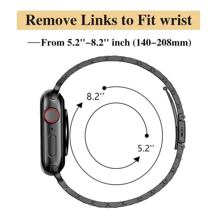 Dây đồng hồ kim loại khóa đạn bảy hạt mảnh, dành cho Apple Watch 46mm / 49mm / 45mm / 44mm, dành cho Apple Watch 42mm / 41mm / 40mm / 38mm