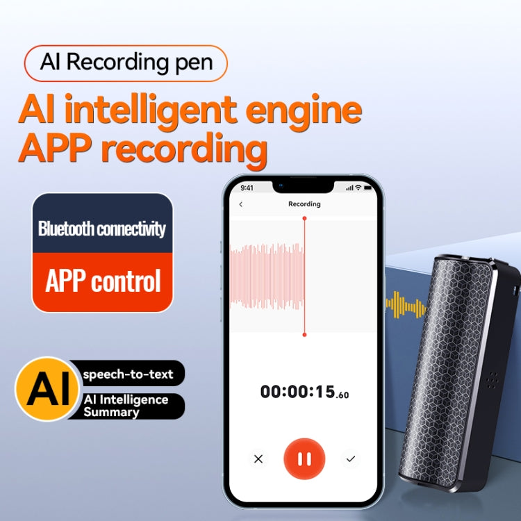 Bút ghi âm giảm tiếng ồn từ tính Q70A hỗ trợ điều khiển APP, 8GB, 16GB, 32GB, 64GB, 128GB