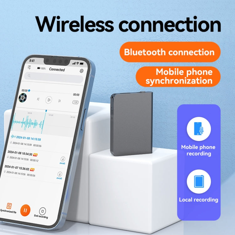 Bút ghi âm giảm tiếng ồn HD siêu mỏng Q61A hỗ trợ điều khiển APP, 8GB, 16GB, 32GB, 64GB, 128GB