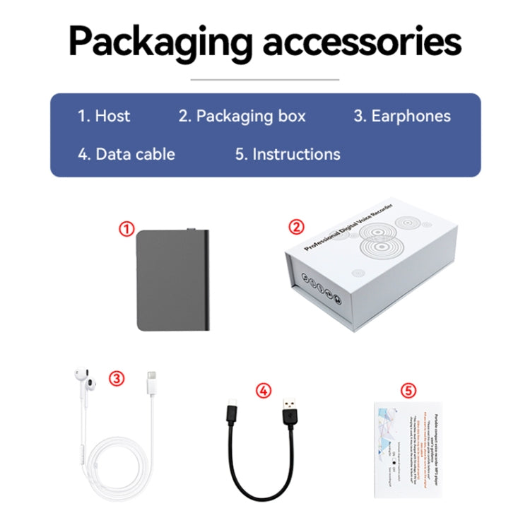 Bút ghi âm giảm tiếng ồn HD siêu mỏng Q61A hỗ trợ điều khiển APP, 8GB, 16GB, 32GB, 64GB, 128GB