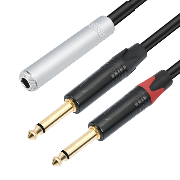 Dây âm thanh Y loại 6.35mm 1/4 TRS cái sang hai đầu đực, 6.35mm cái sang 2 x M