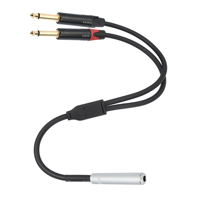 Dây âm thanh Y loại 6.35mm 1/4 TRS cái sang hai đầu đực, 6.35mm cái sang 2 x M