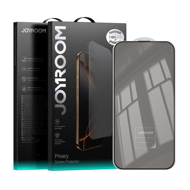 Miếng dán kính cường lực chống nhìn trộm toàn màn hình 2.5D dòng Knight của JOYROOM, dành cho iPhone 17 Pro Max, iPhone 17 Pro, iPhone 17, iPhone Air, iPhone 15 Pro Max, iPhone 15 Pro, iPhone 15 Plus, iPhone 15
