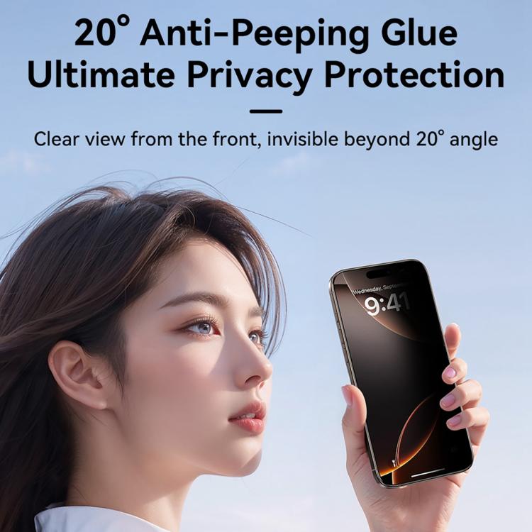 Miếng dán kính cường lực chống nhìn trộm toàn màn hình 2.5D dòng Knight của JOYROOM, dành cho iPhone 17 Pro Max, iPhone 17 Pro, iPhone 17, iPhone Air, iPhone 15 Pro Max, iPhone 15 Pro, iPhone 15 Plus, iPhone 15