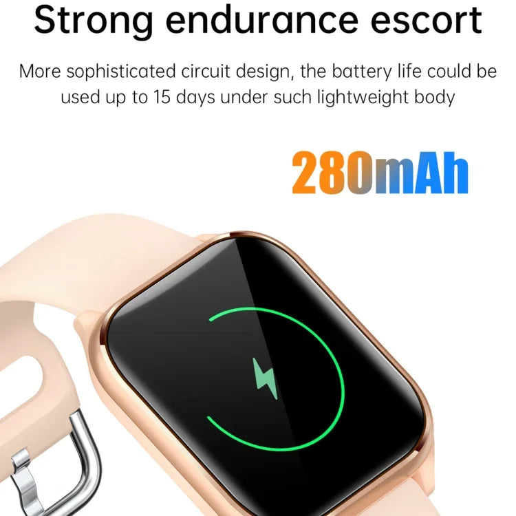 Đồng hồ thông minh KT73S màn hình vuông 1.85 inch gọi Bluetooth, đo nhịp tim / huyết áp / oxy trong máu / sức khỏe nữ / theo dõi giấc ngủ