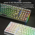 AULA F98Pro V3 Bàn phím cơ RGB 99 phím, có dây/2.4G/Bluetooth ba chế độ, trục pha lê băng