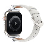Dây đồng hồ da thật họa tiết chấm, khóa chữ X, dành cho Apple Watch 46mm / 49mm / 45mm / 44mm, dành cho Apple Watch 42mm / 41mm / 40mm / 38mm