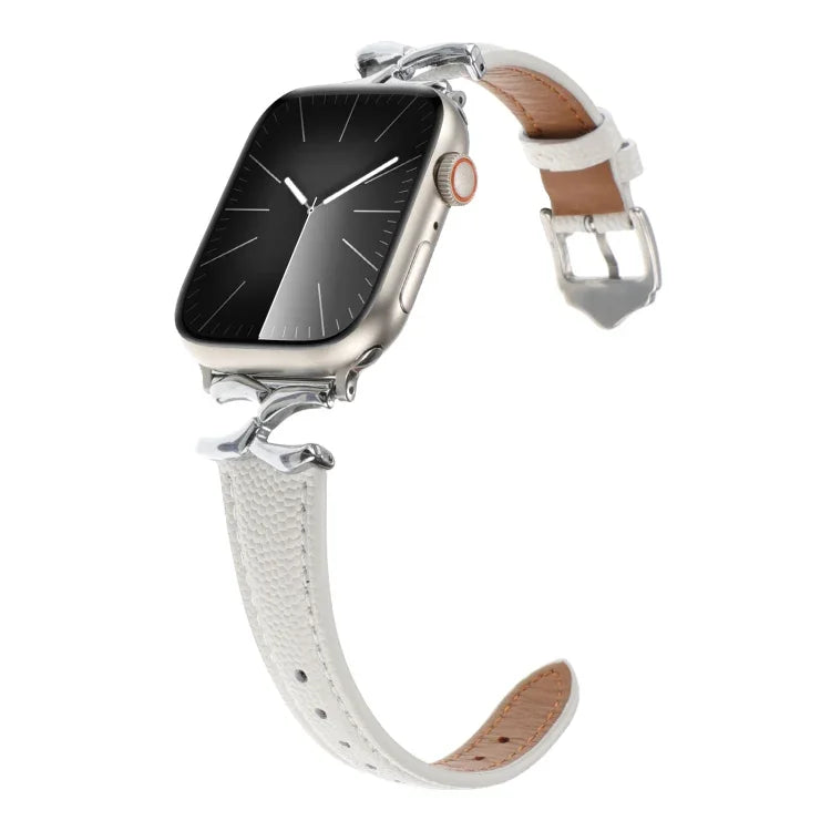 Dây đồng hồ da thật họa tiết chấm, khóa chữ X, dành cho Apple Watch 46mm / 49mm / 45mm / 44mm, dành cho Apple Watch 42mm / 41mm / 40mm / 38mm